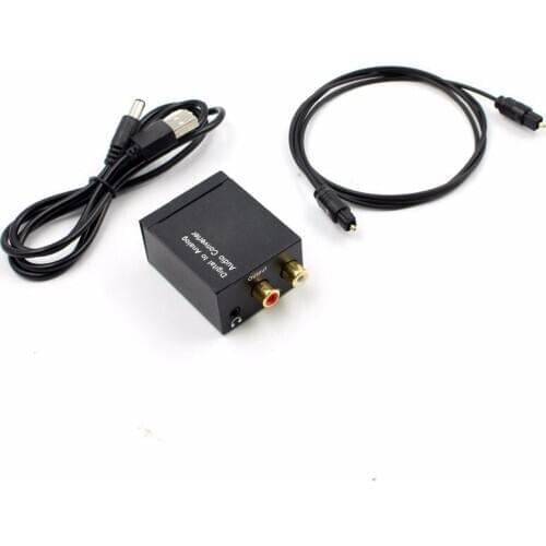Retail Digital to Analog Audio Converter Amplifier Decoder Optical Fiber Coaxial Signal to Analog Stereo Audio Adapter 3.5MM Jac
