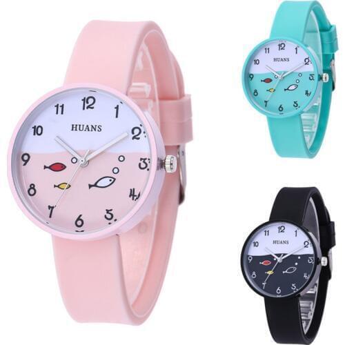 Famous brand New listing childrens watch for girls boys gift clock silicone quartz watches kids Fashion cute cartoon fish watch