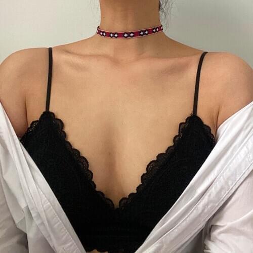 Vogallery Party Choker Women Embroidered Short Necklace Fashion Sexy Punk Chokers Necklaces Jewelry Summer Accessories
