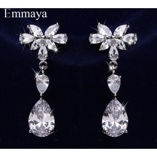 Emmaya New Fascinating Design White CZ Earring Tree Appearance Natural Style For Female Long Jewelry In Wedding Party Dress-up