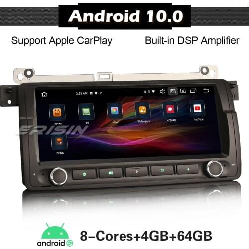ERISIN 8146 Android 10.0 8.8" Car Stereo 8-Core CarPlay OBD Wifi DAB+ TPMS USB SWC DVB-T/T2 for BMW 3 Series E46 M3 Rover 75 MG