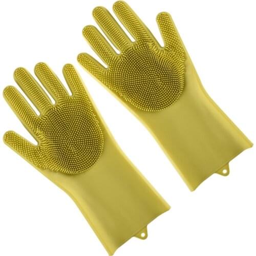 Dishwashing Cleaning Gloves Magic Silicone Rubber Sponge Glove Household Scrubber Kitchen Clean Tools Dropshipping Kitchen
