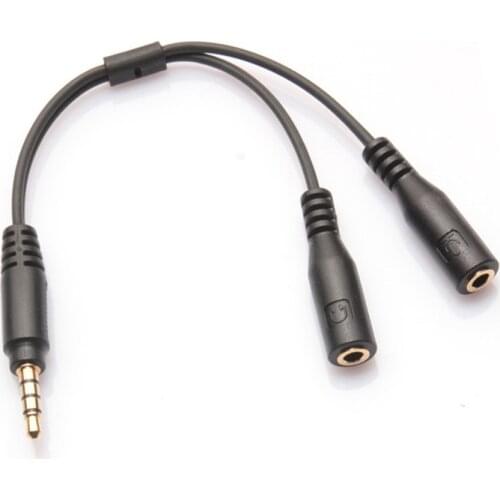 Audio Y Splitter Cable 3.5mm Stereo Audio Male to 2 Female Headset Mic Y Splitter Cable Adapter