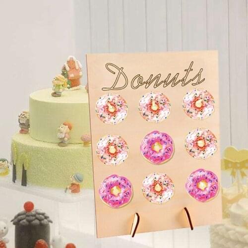 2Pc Donut Stand Wooden Candy Sweet Doughnut Holds Party Favour Storage Rack
