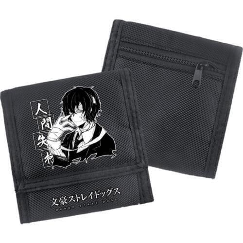 Anime Bungou Stray Dogs Wallets Zipper Coin Pocket Mens Wallet with Coin Purse Short Design Male Purses Cartera