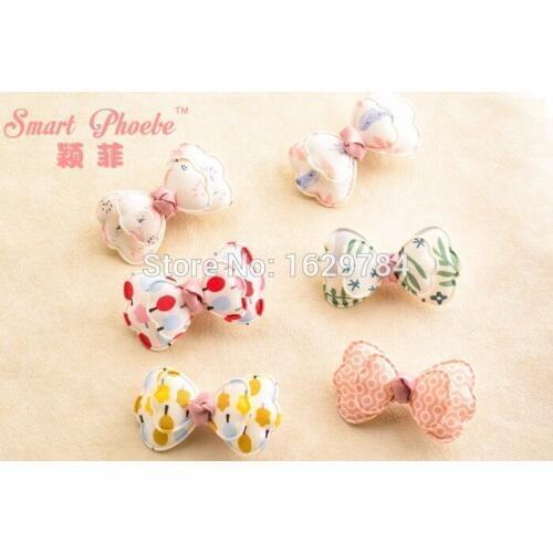 Boutique 30pcs Fashion Cute Floral Hair Bow Hairpins Solid Kawaii Bowknot Hair Clips Princess Headwear Hair Accessories
