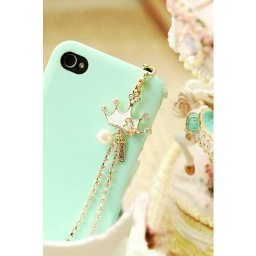 Fashion Drip Double-sided Long-chain Crown Phone Dust Plug Headphone Plug Earphone Jack Plug for Iphone for Samsung for Xiaomi