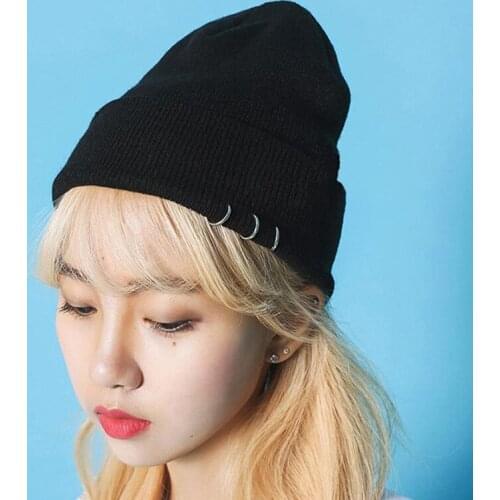 Winter Korean Version of The Hoop Mens Knitted hat Solid Couple Outdoor Warm Woolen Hat Women Fashion Beanies Trendy Cap