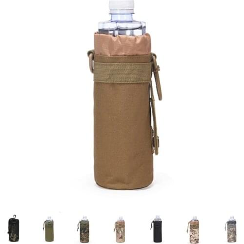 Hunting Water Bottle Bag Molle System Kettle Pouch Holder Camping Cycling Bottle Bag Drawstring Pouch Bag for Tactical Backpack