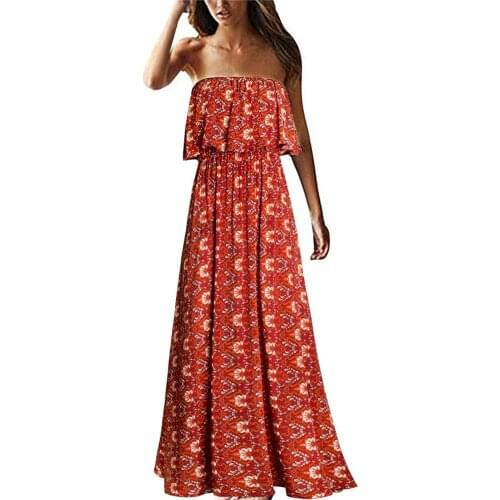 Bohemian Flowers Print Maxi Dress Summer Ruffle Backless High Waist Dresses Prom Clubwear Sleeveless Draped Robes Платье Летнее