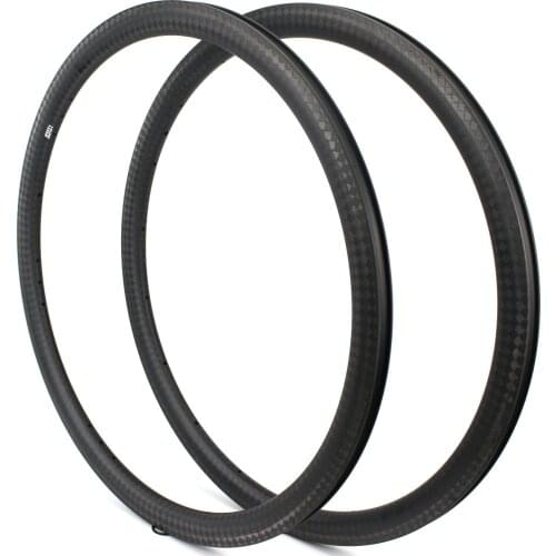 700C Road Bike Full Carbon Rim Glossy Custom Holes Bicycle Rim Disc Or V Brake Clincher Tubular Tubeless