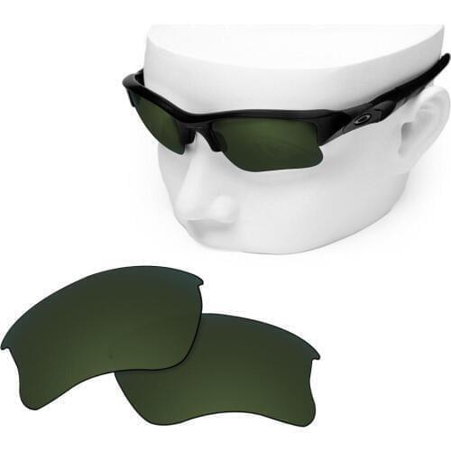 OOWLIT Polarized Replacement Lenses of Grey Green for-Oakley Flak Jacket XLJ Sunglasses