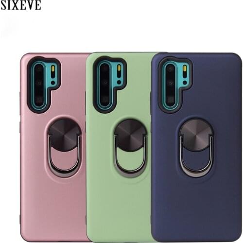 360 Rotate Support Ring Case For huawei P30 P20 Lite Pro honor 10 Mate 20 Nova 3i 4 5 Car Metal Magnetic Suction Bracket Cover