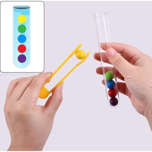 Clip Beads Test Tube Toy Children Logic Concentration Fine Motor Training Game Montessori Teaching Aids Educational Toy For Kids