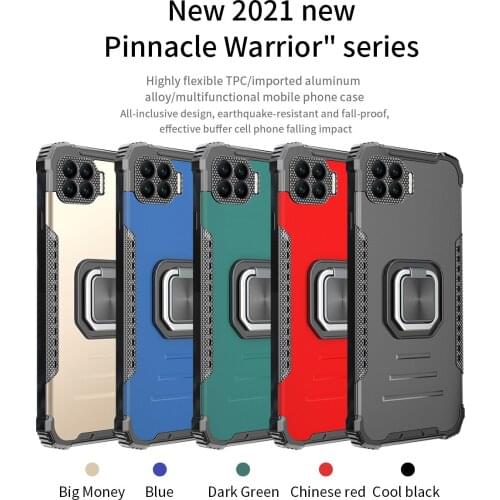 For OPPO A 72 92 52 31 8 5 9 Realme 6i 5i C3 Super Strong Metallic Feel Ring Anti-Fall Protection Cover Shockproof Phone Case