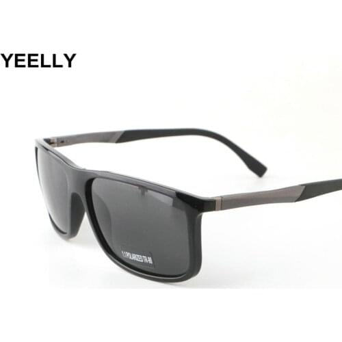 YEELLY Vintage Rectangle Polarized Sunglasses Men Fashion Trend Wild Eyewear UV400 Anti-glare Glasses PP98845 Polycarbonate