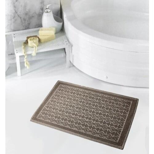 Modern Woven Washable Bath Mat 45x70 cm, Bath Mat, natural % 95 Cotton 5 of Polyester, Rug, Carpet, Turkish Kapok
