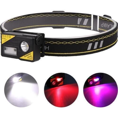 NEW XPG LED Headlight Motion Sensor Headlamp USB Rechargeable Head Torch Camping Hunting Flashlight LED Cap Clip Lamp Red Light