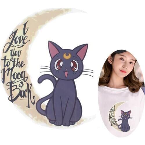 Iron On Transfer Cartoon Cat Animal Sticker Printed Thermal Transfer For Clothes Fashion Iron On Heat Transfer Garment Accessory
