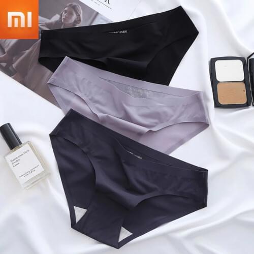 Xiaomi Ice Silk Underwear Ladies Seamless Skin-friendly Sexy Fashion Thong Panties Breathable High Elastic Briefs Underwear 3pcs