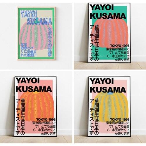 Yayoi Kusama Nordic Abstract Pumpkin Posters and Prints Wall Art Canvas Painting Wall Pictures For Living Surrealism Bedroom Dec