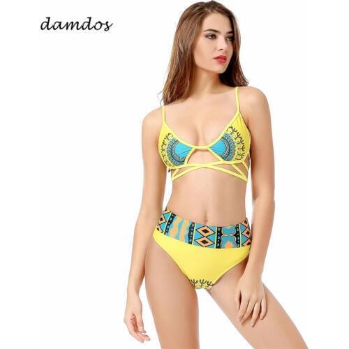 Bikini 2019 Swimwear Women High Waisted Two Piece Suit Biquini Women Swimsuit Beach Dress Cover Up Body Bathing Girls Bikini Set
