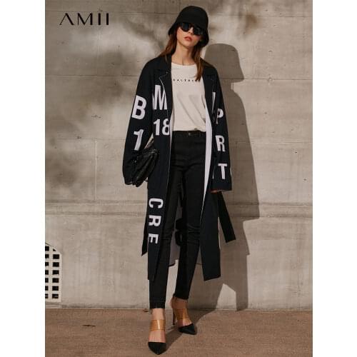 Amii Minimalism Spring Autumn Cardigans For Women Causal Lapel Letter Loose Knitted Coat Womens Jacket Tops 12140310