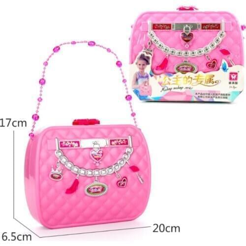 1Set Children Pretend Makeup Game Toys Hair Dryer Lipstick Girl Play House Makeup Handbag Toy Simulation Drama Props Kids Gifts