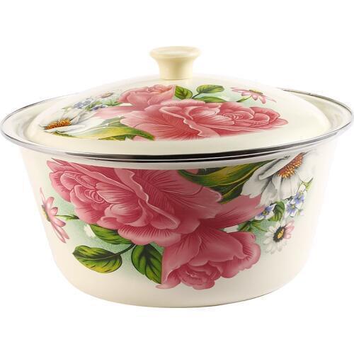 1PCS Simply Salad Bowl Large Capacity Hand pilaf bowl Multi-purpose kichen Storage Container Easy Clean Made of Enamel