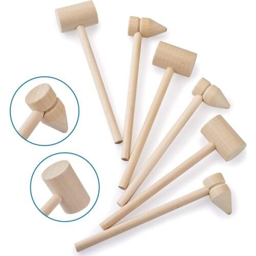 Pandahall 20pcs Small Wooden Hammers For Jewelry Tools Wood Mallets Jewelry Making Leather Crafts Handmade Tool