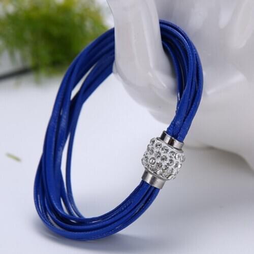 2021 Trendy Genuine Leather Bracelets Rope Chain Punk Men Stainless Steel Multilayer Braided Winding Bracelet For Women Male