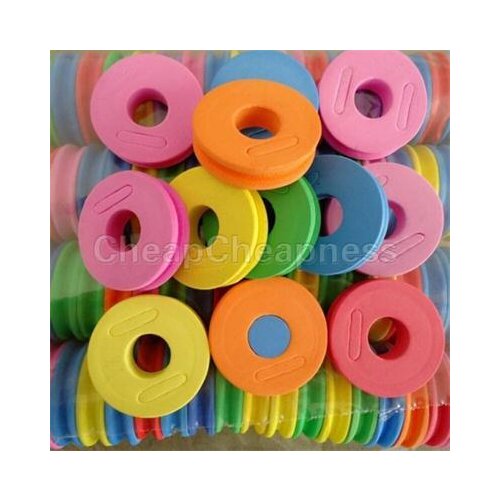 5Pcs Multi-Color Fishing String Bobbin Round Shaped Foam Hook Line Storage Spools Tool Kits