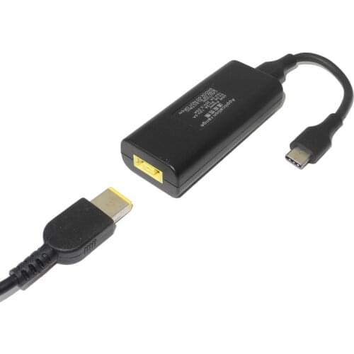 USB-C Type-C Power Adapter Converter Dc Plug Connector Cable Cord for Lenovo Hp Asus Laptop Adapter 45W Square Plug Female