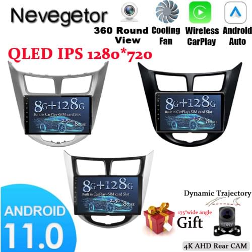 Android10.0 For Hyundai Solaris 2010-2016 Car Radio Multimedia Video Player GPS Navigation NO DVD 2 Din Octa-Core DSP