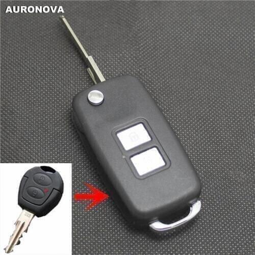 AURONOVA for Chery QQ Vw Jetta Flip Folding Key 2 Buttons Modified Car Key Shell Case