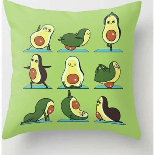 Avocado Yoga Cushion Cover Decorative Pillow Cover Case Seat Car Home Decor Throw Pillowcase Decoration