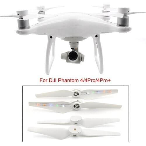BRDRC 2 Pairs LED Light Flash Propeller USB Charging Propellers For DJI Phantom 4 Pro Adv + Drone