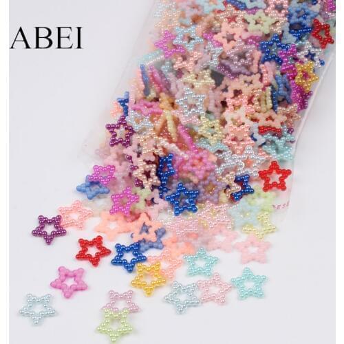 200pcs 12mm ABS Plastic Star Beads DIY Crafts Ornaments Handmade Garments Loose Bead Scrapbook Wedding Decoration