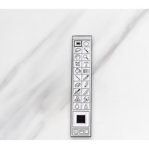 Designer Enamel Brooches Button Pins for clothes bag Photoshop Toolbar Badge Simple Jewelry Gift for friend Drop-shipping