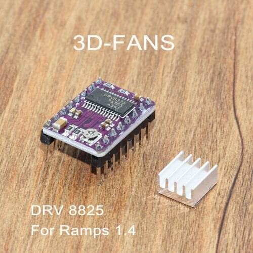 5Pcs/lot StepStick DRV8825 Stepper Motor Driver With Heat Sink For Ramps 1.4 Reprap 4 PCB Module For 3D Printer