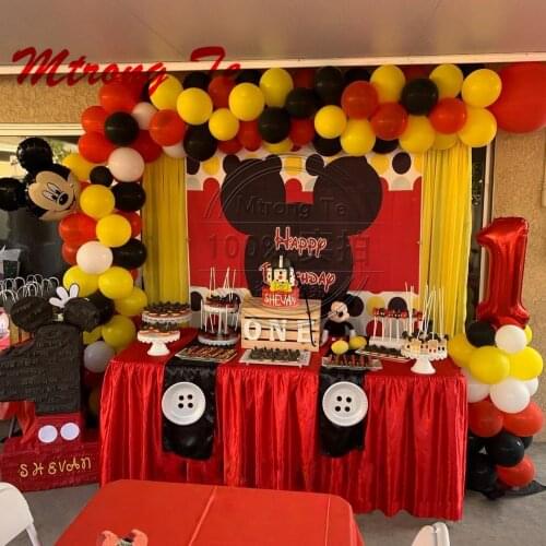 1set Mickey Minnie Head Garland Arch Kit Birthday Theme Party Decoration Baby Shower Latex Air Globos Photograph Background Toys