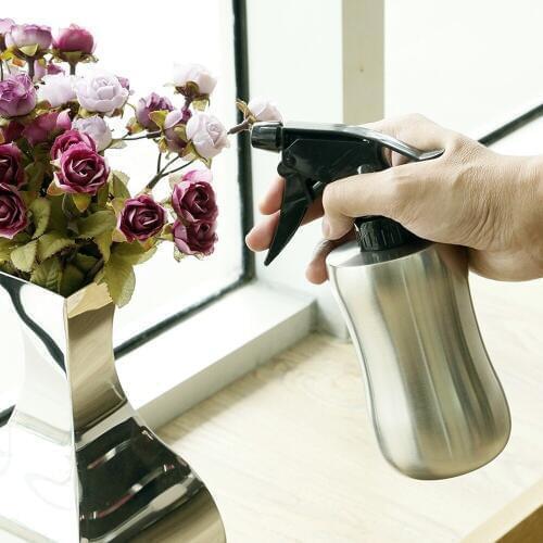 Watering Plants Pot 360ML Stainless Steel Small Spray Bottle Garden Mister Sprayer Hairdressing Watering Can for Flower Plants