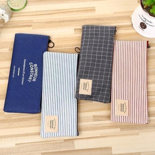Stationery Canvas Pencil Case school Pencil Bag School pencilcase Office School Supplies Pen bag Pencils Writing Supplies Gift