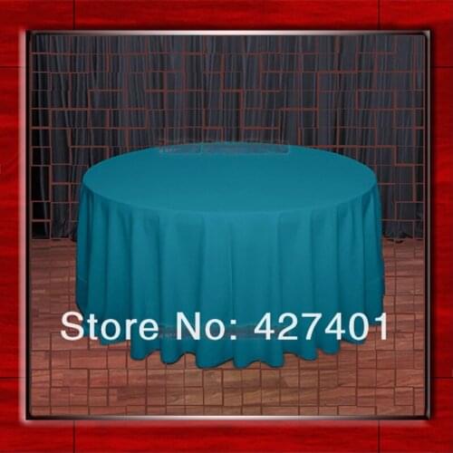 120"R Teal 210GSM Polyester plain Table Cloth For Wedding Events & Party Decoration(Supplier)