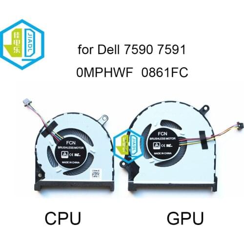 Computer Cooling Fans radiator for Dell Inspiron 7590 7591 0MPHWF 0861FC DFS5K22115371D GPU graphics card 5 volt 4 pin fan New