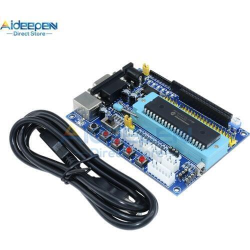1Set PIC16F877A Minimum System Development Board Microcontroller PIC System Board With USB Cable