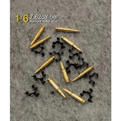 1/6 Scale 7.62 caliber 50PC metal machine bullet chain Toys For 12" Action Figure Body Model Accessory