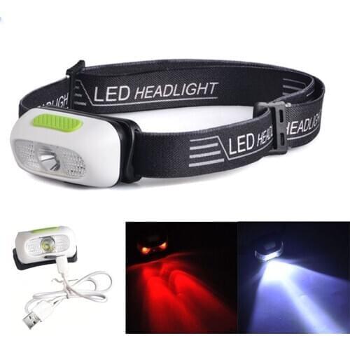 GM Powerful 3w Headlamp Chargeable 4-Mode Headlamp Portable Mini XPE LED Headlight White And Red Light For Camping Hunting