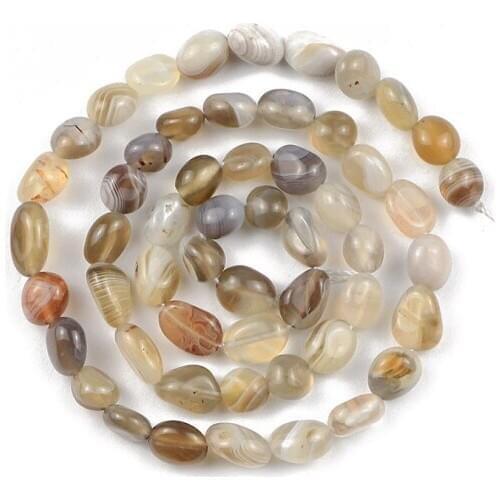 YHBZRET 4~7mm Natural Stone Botswana agata carnelian Irregular Gravel Loose beads for Jewelry making bracelet DIY Accessories