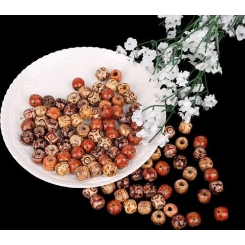 2021 New 100 pcs Wood Round Spacers Loose Beads Necklace Bracelets Charms DIY Craft